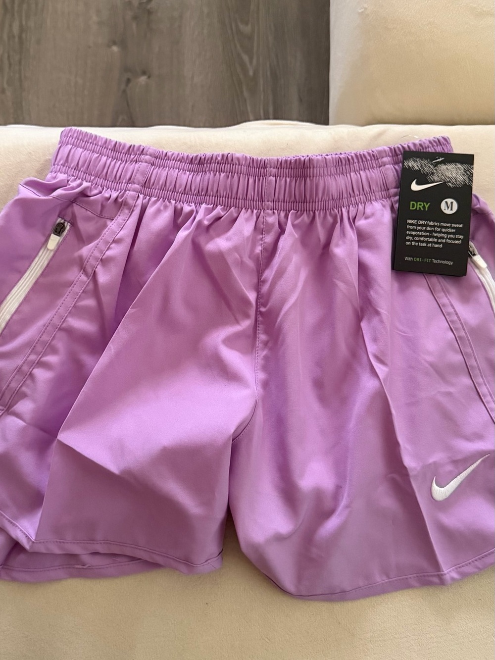 Nike Women’s Lavender Athletic Shorts with White Accents